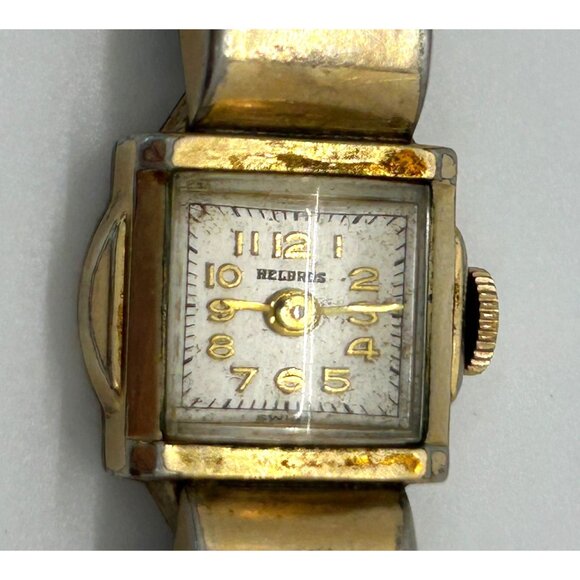 Vintage Helbros Womens 10K RGP Wristwatch 1/20 12K GF Band Non-Functioning - Picture 4 of 14